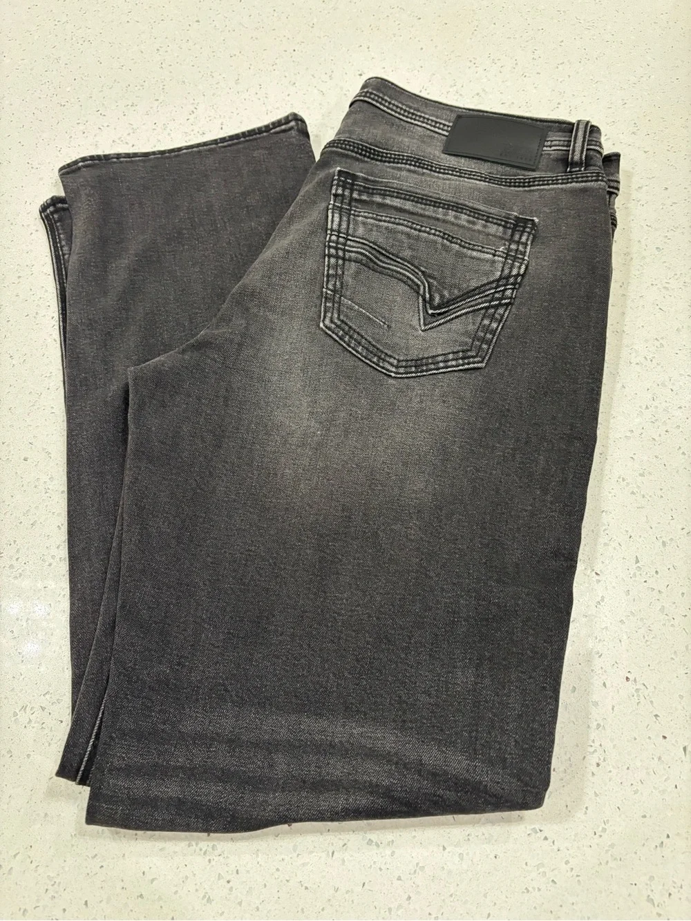 BKE Men's Straight Jeans in Washed Black 36x32 stretch